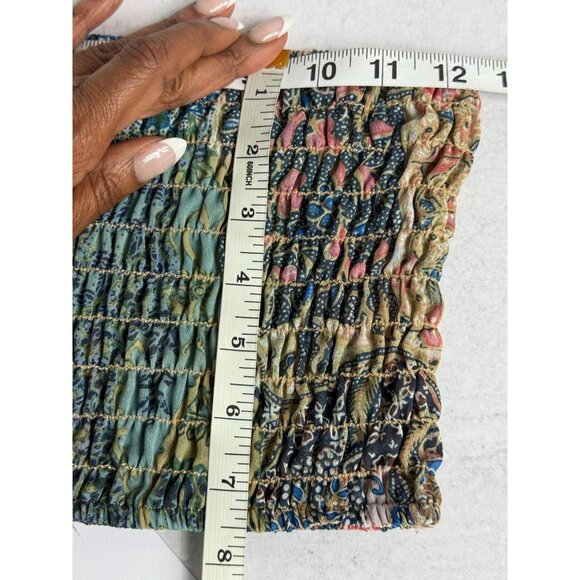 MISA Los Angeles Roksana‎ Bandeau Chiffon Top S Blues & Pinks - Picture 4 of 10